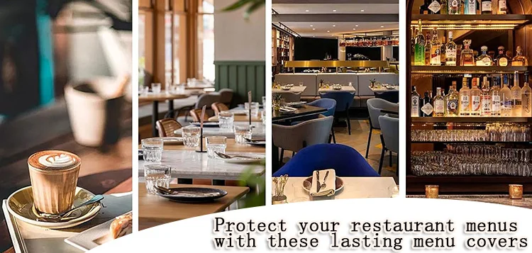 Menu Covers Sleeves 5 Pages 10 Views Restaurant Transparent Menu Folder for Wine Drinks Coffee Bars Restaurant factory