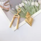 18k Dangle Earrings Statement Asymmetrical Jewelry 18K Gold Plated Long Dangle Stud Earrings Earrings For Women