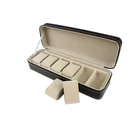 Watch Custom Made Design 6 Slot Luxury Flat Long Leather Watch Box Gift Watch Box
