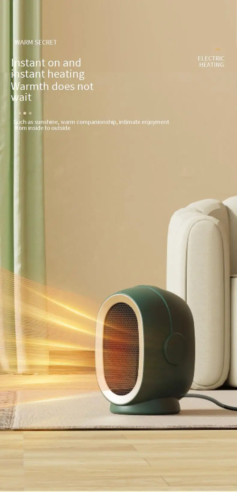 Portable Electric Heater, 220V, 1200W - detail 8
