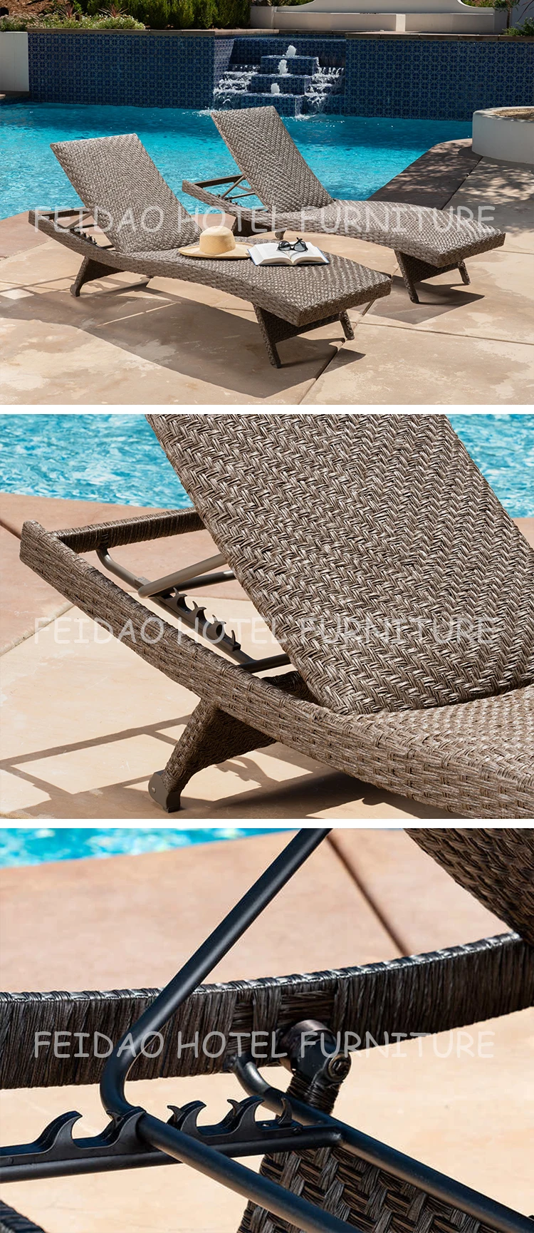 Outdoor Seagrass Woven Foldable Pool Chaise Lounge With Wheels Buy