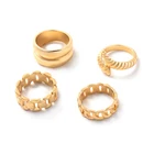 Gold Women Rings Factory Price Unique Style Statement Jewelry 18K Gold Plated Women Rings Set