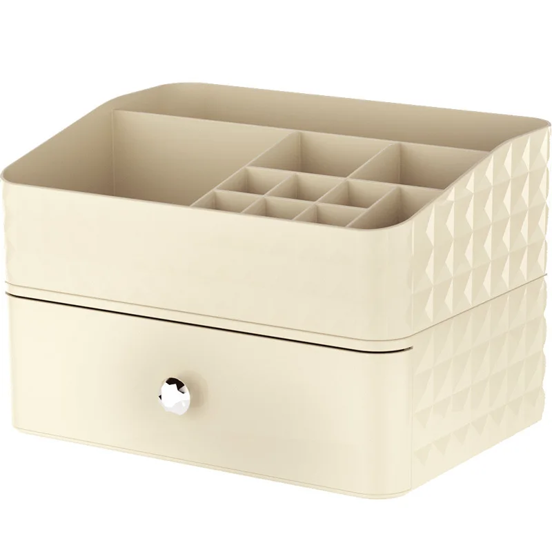 OWNSWING Stackable Desktop Storage Container Plastic Cosmetic Organizer Makeup Storage Box With Drawer