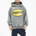 String Hoodies 100% Cotton Wholesale Hip Hop No Draw String Custom Logo Unisex Thick Oversized Hoodies Men's