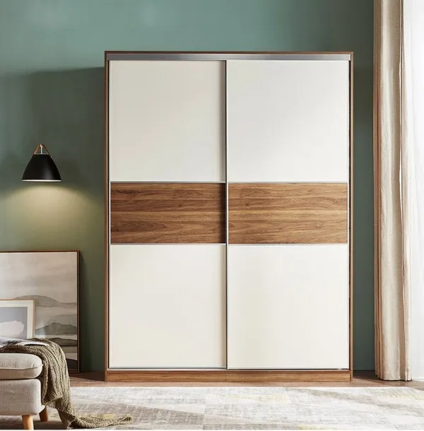 Modern simple Nordic style push-pull wardrobe Family bedroom minimalist style storage wardrobe