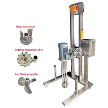 Hot sales Mobile lifting Stainless steel High shear emulsifier mixer homogenizer for Cosmetic shampoo cream
