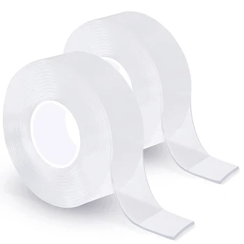 Multifunctional Transparent Bathroom Kitchen Waterproof Mildew Proof Nano Tape Washable Reusable Adhesive Double Sided Tape