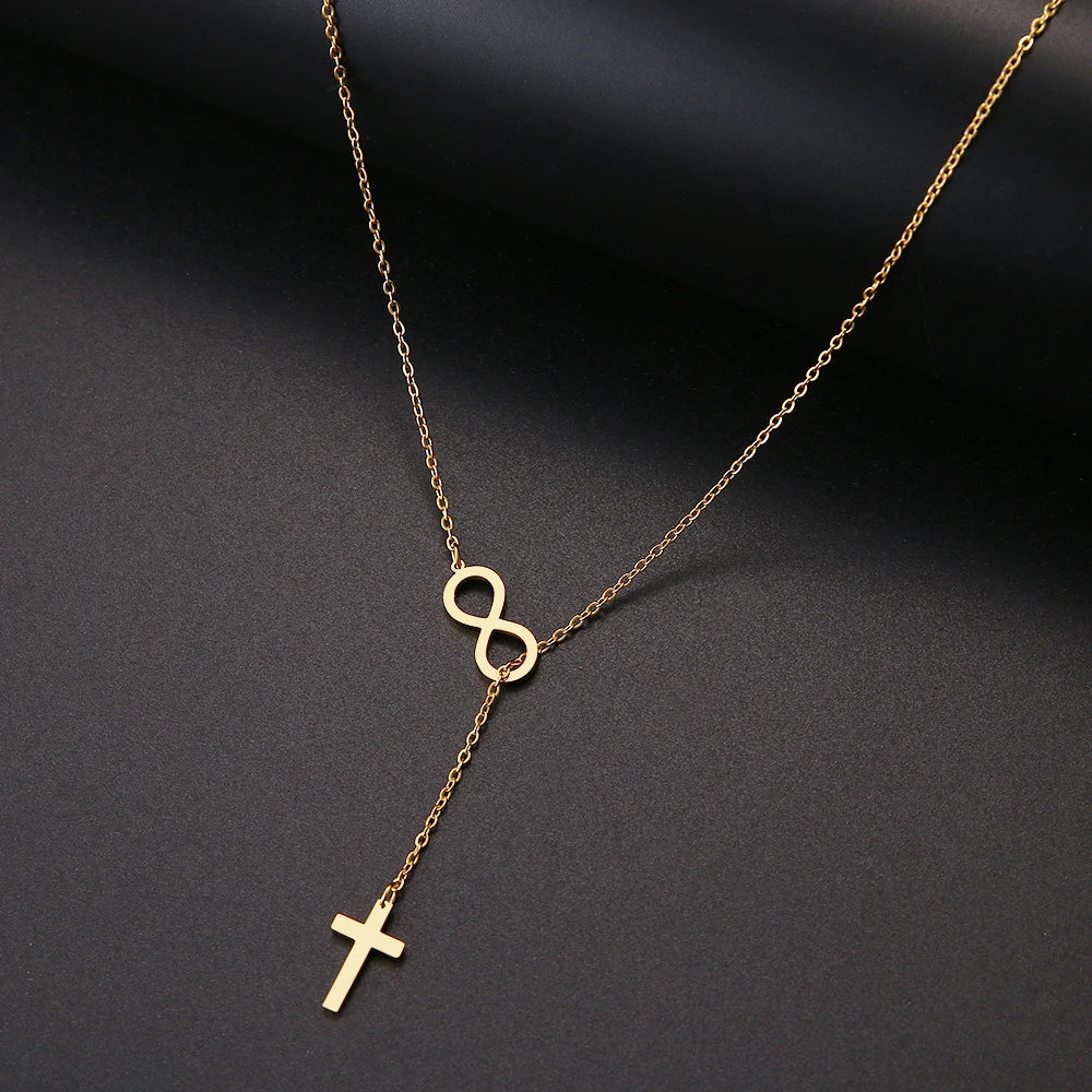 Long Pendant Cross And Digital 8 