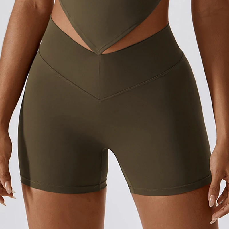 New Style Fitness Wear Roupa Conjuntos De Para Mujer Shorts Yoga Tights Buttery Soft Activewear V Back Scrunch Butt Shorts