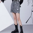 Mini Skirts Popular Beading And Hole Women's Denim Mini Skirts In Summer