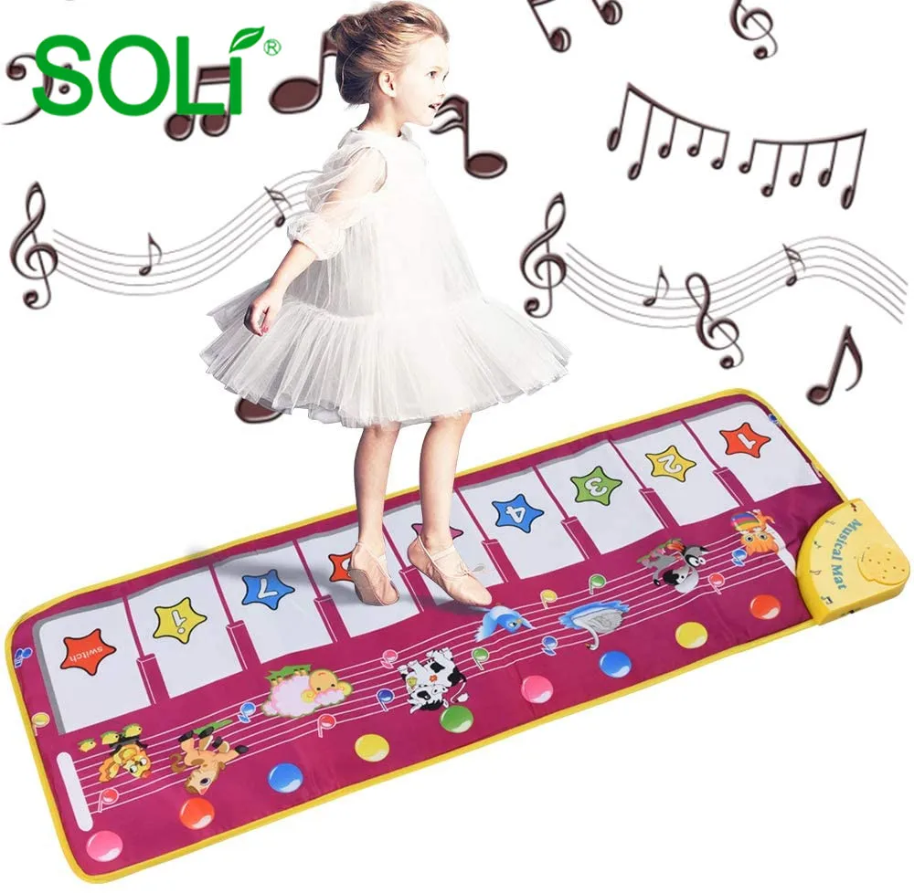 Popular Keyboard Play Mat Electronic Music Animal Touch Play Blanket Funny Educational Piano Mat Musical