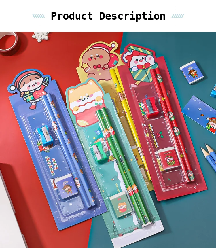 5pcs/set Christmas Stationery Set Creative Student Activity Rewards