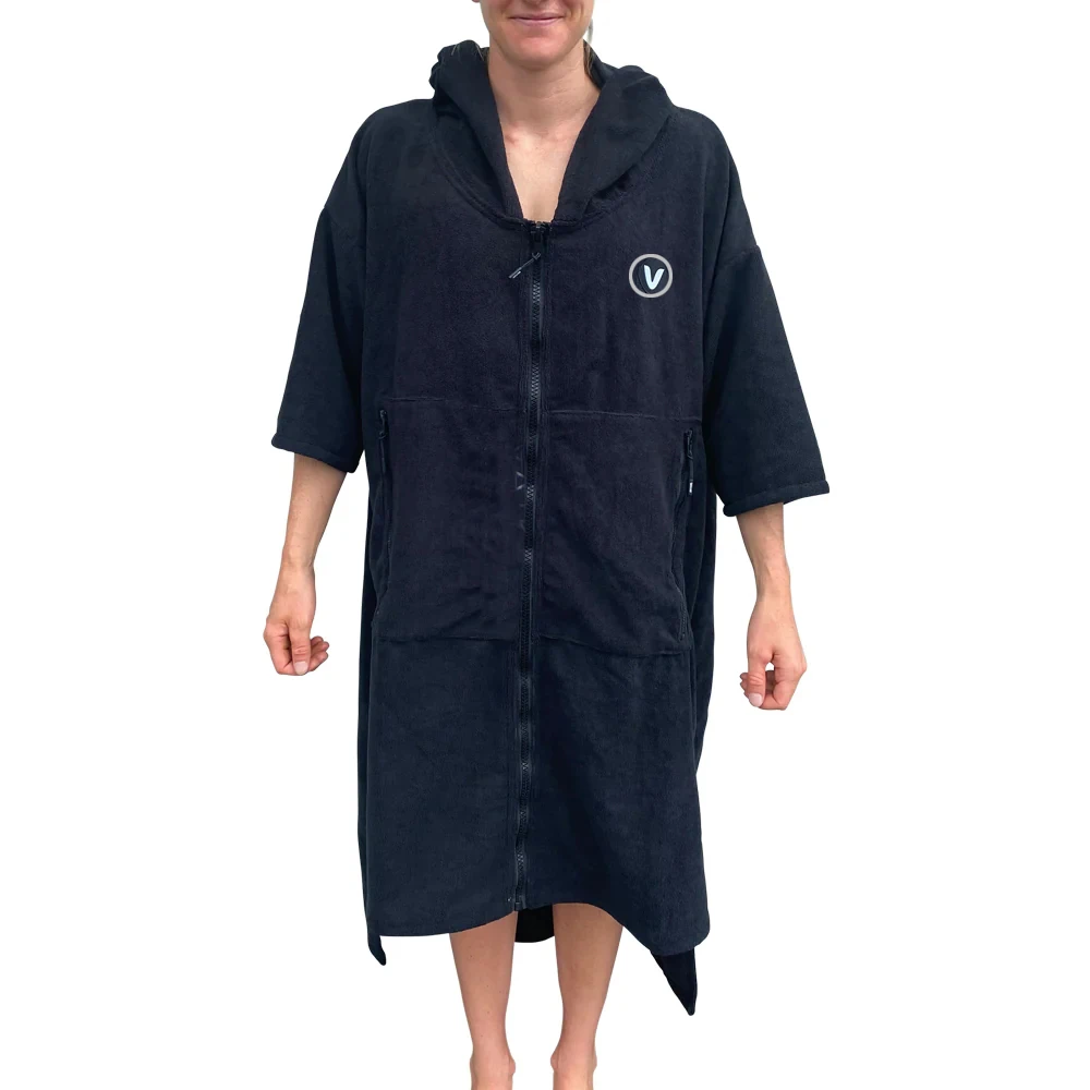 Towel Poncho Zip Adult Oversized Hooded Changing Dry Beach Absorbent Swim Robe