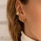 Gold Earrings Earrings 2021 New Fashion Personality Design Gold Plated Brass C-shaped Twist Earrings