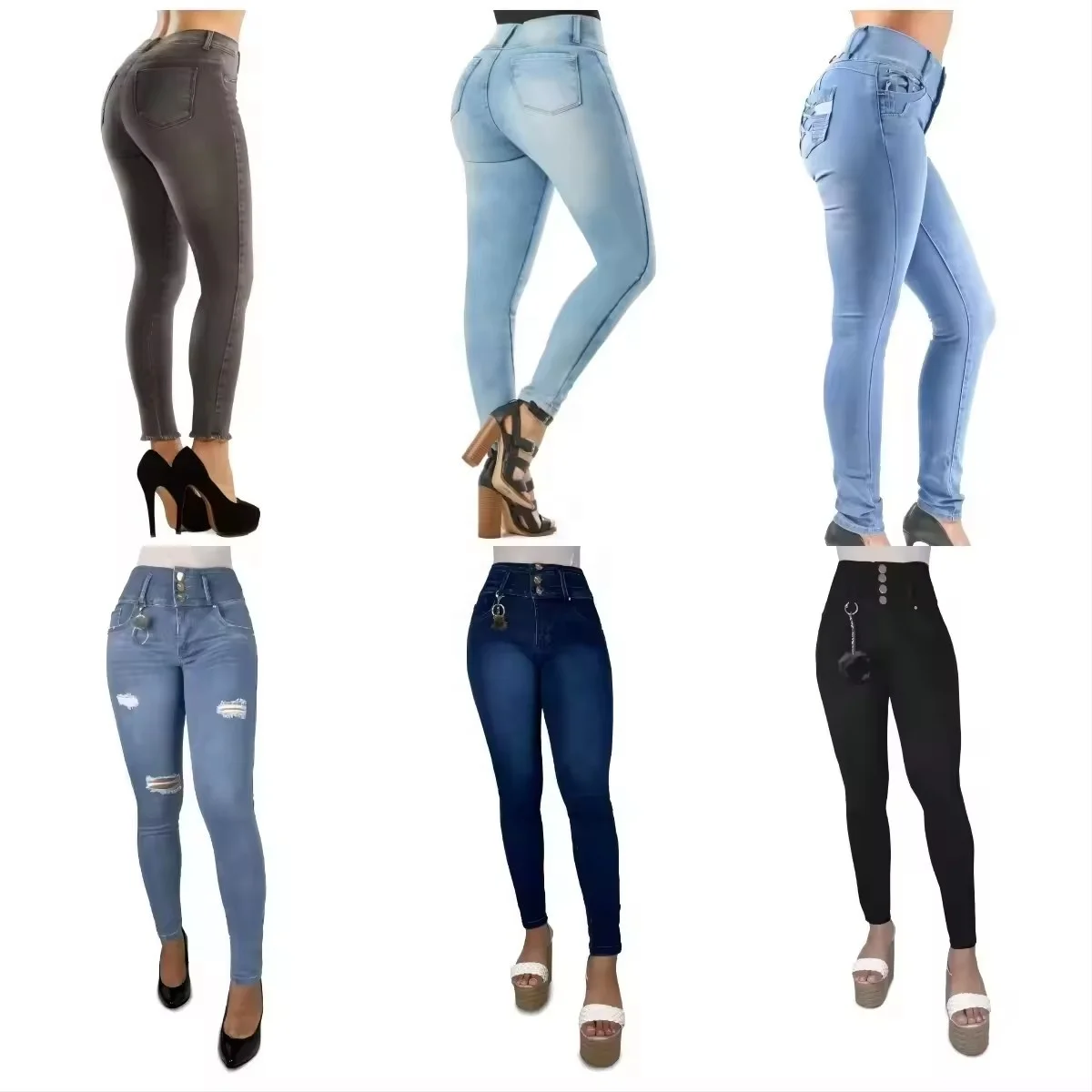 Women's Jeans Highwaist Pencil Pants Stretch Jeans Women Casual Pants Women Skinny Jeans 2023 Plus Size High Waist Pants Knitted