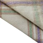 Long Woven HUIFENG Over Coating Colorful Plaid Cashmere Wool Long Hair Fabric