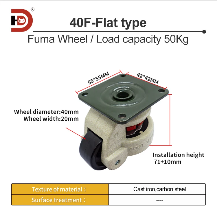 Fuma Omnidirectional Wheel Flat Rider Cart Equipment Wheel Reinforced Horizontal Adjustment Steering Wheel details