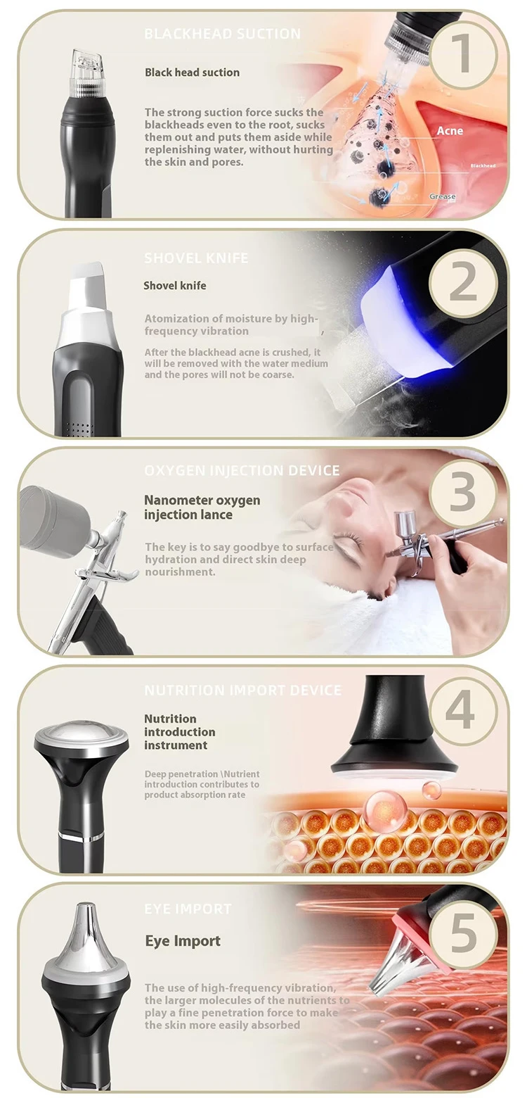 Black Pearl Large Bubble Skin Comprehensive Management Instrument Oxygen Cleansing and Skin Changing Care Device