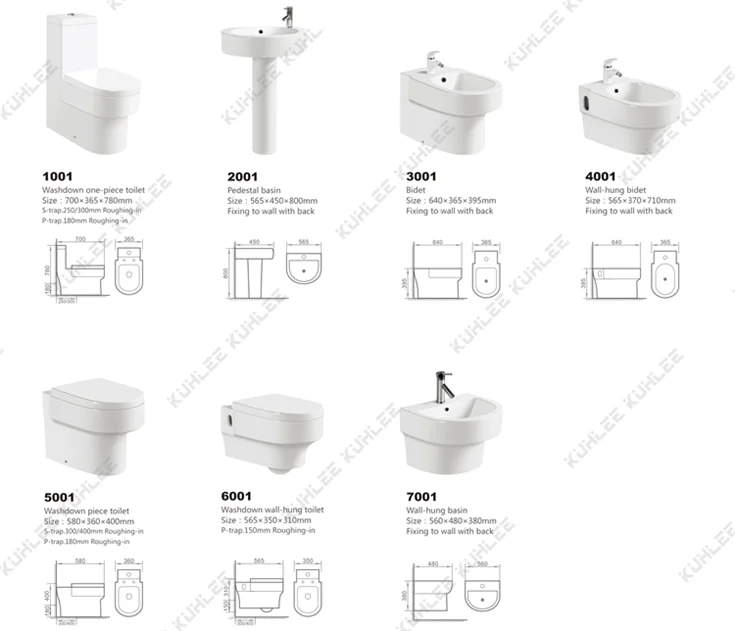 Factory Price Ceramic Toilet Set Bathroom Wash Down Sanitary Wares Sets Wall hung Toilet Suite