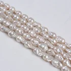 Pearl Strand Factory Price 12-14mm AA/AAA White Natural Freshwater Baroque Pearl Strand Jewelry