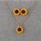 Bridal Set New Fashion Cubic Zirconia Bridal Flower Pendant For Women Choker Necklace Set