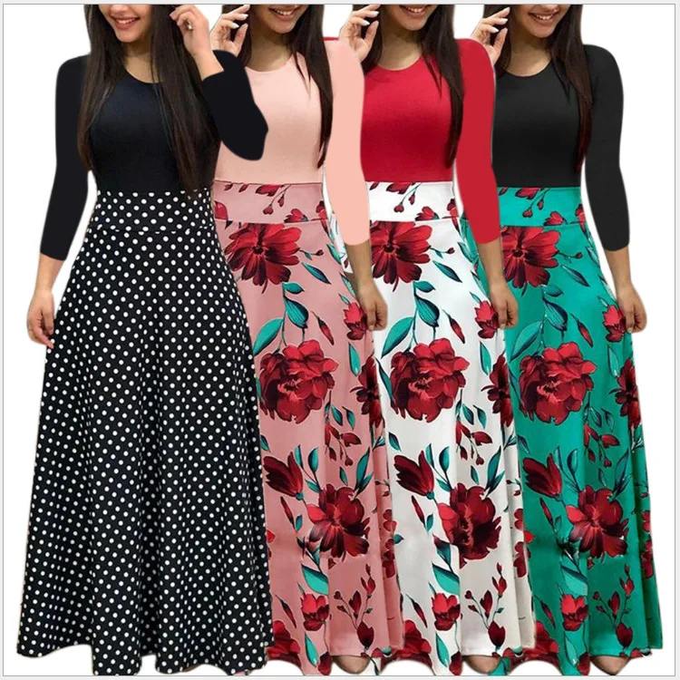 New Ladies Skirt Womens Plus Size Floral Print A-Line Maxi Style Long Nouvelle 
