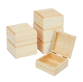 Unfinished Wooden Boxes With Hinged Lids Pinewood Magnetic Wood Box For