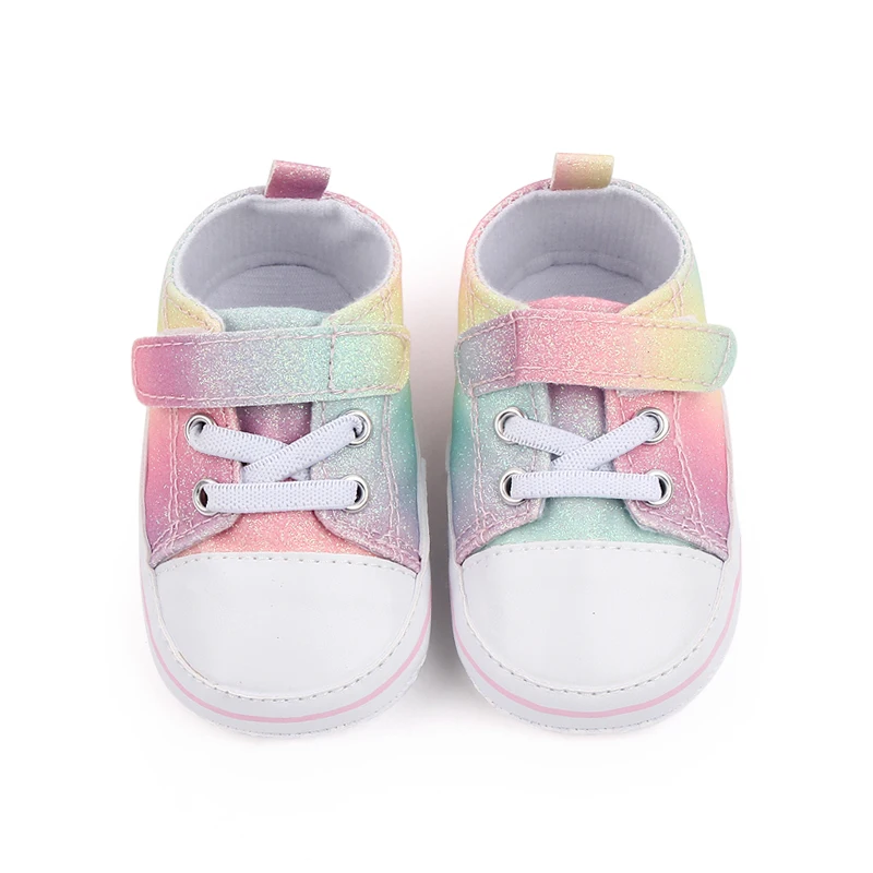 New Arrival Bling rainbow Color Canvas Baby Sneakers Shoes Toddler Shoes Unisex supplier
