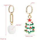 Earrings Earrings Christmas 2020 New Christmas Alloy Drop Oil Asymmetric Christmas Tree Earrings Female
