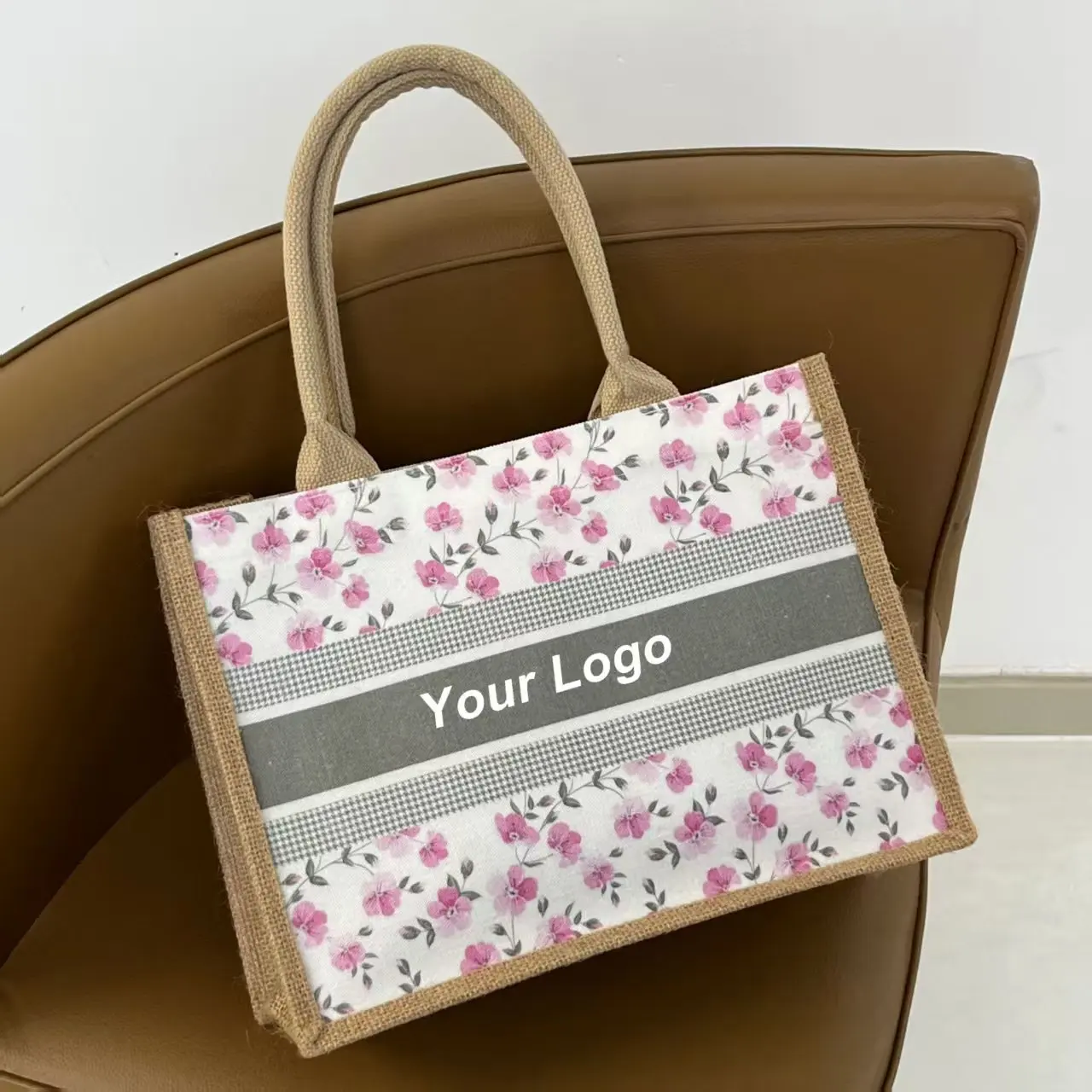 Green Party Reusable Wholesale Accompaniment Bags Vintage Floral Concealed Buckle Gift Custom Canvas Tote Bags factory
