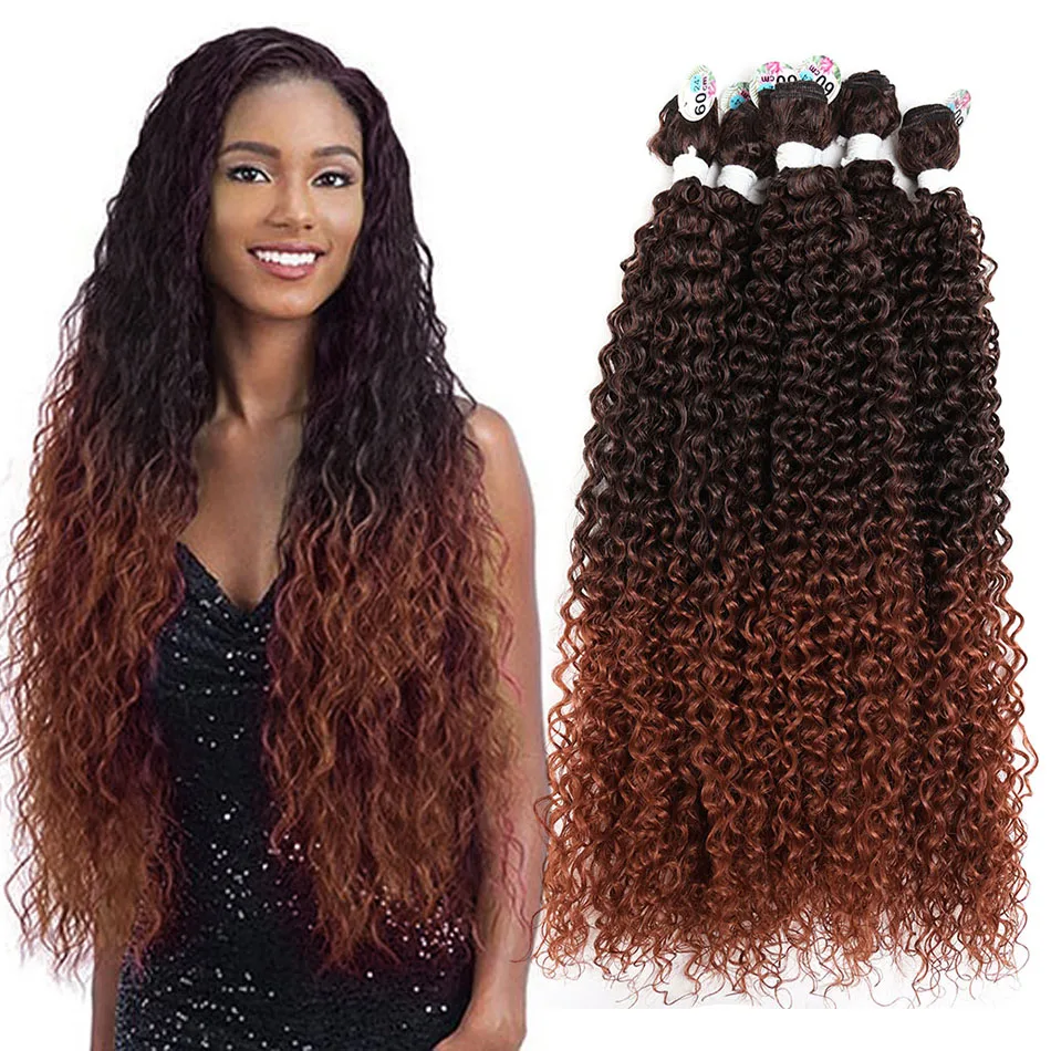 Synthetic Hair Bundles With Closure Extensions Afro Kinky Curly Long  Natural Water Wave Ombre Blonde Soft Super Long Hair Weave - Buy Synthetic  Bundles,Water Wave Light,Kinky Curly Hair Product on 