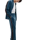 Velour Men's Wholesale Velour Joggers Pants And Matching Jacket Tracksuits