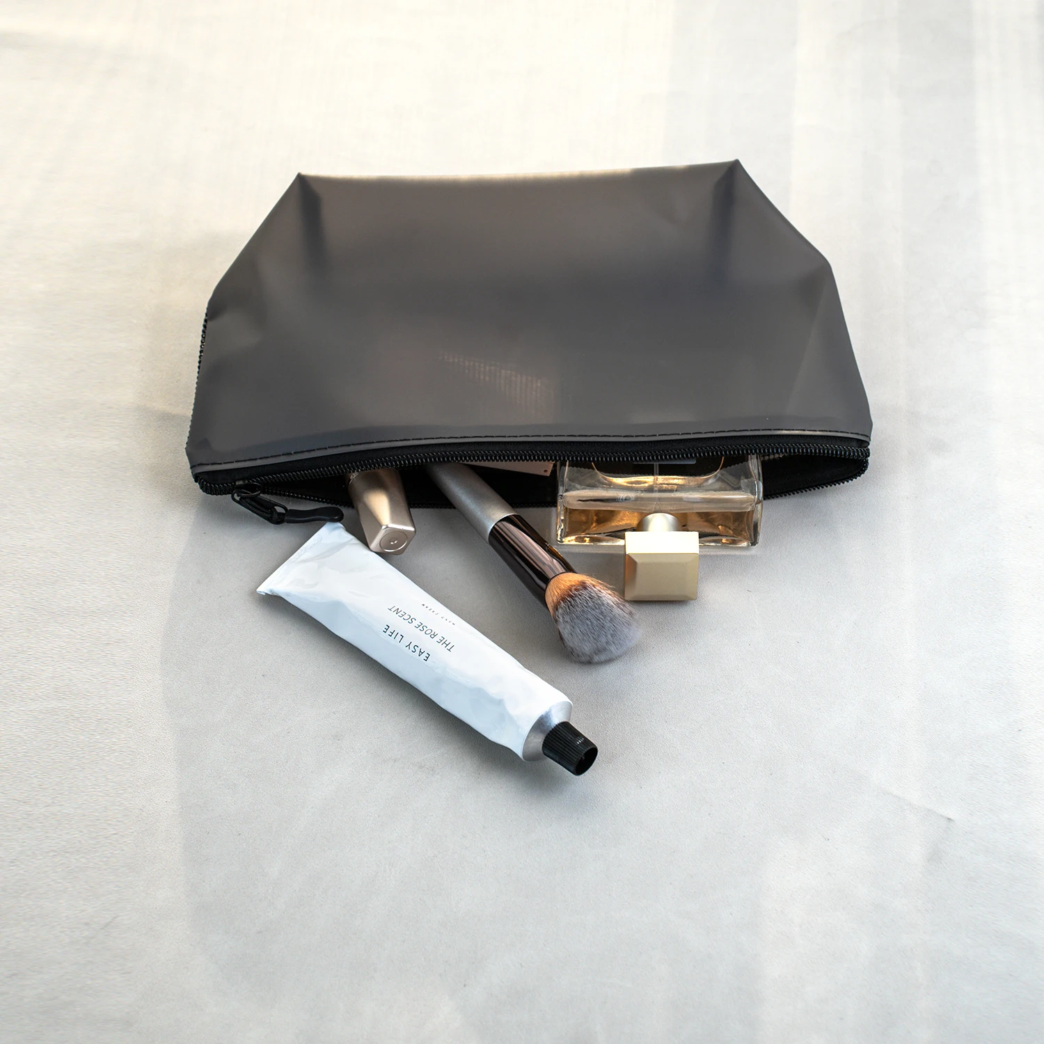 Black PVC Cosmetic Bag with Custom Logo
