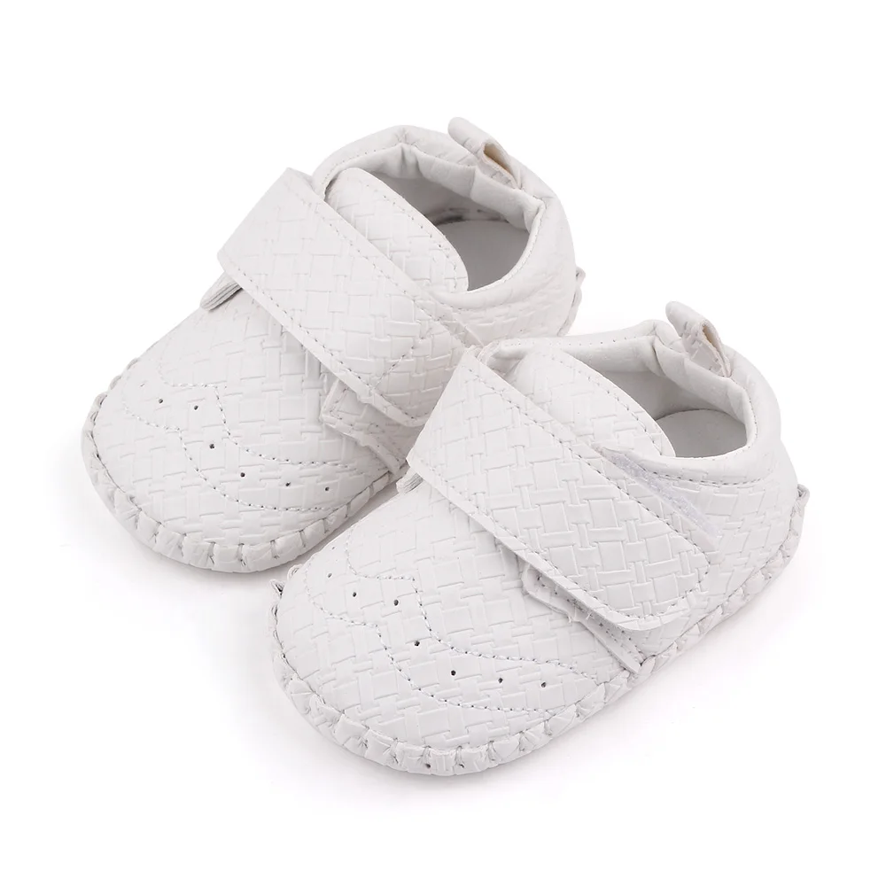 Baby Shoes for Boys Pure Color PU Leather Infants Simple Casual Soft Sole Non-slip Toddler Shoes supplier