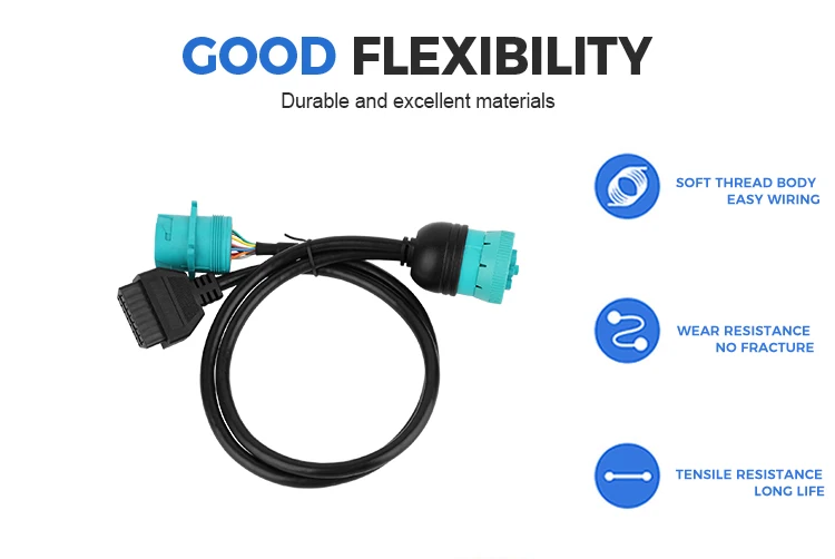 product customized j1939 9pin to obd2 connector y cable-5