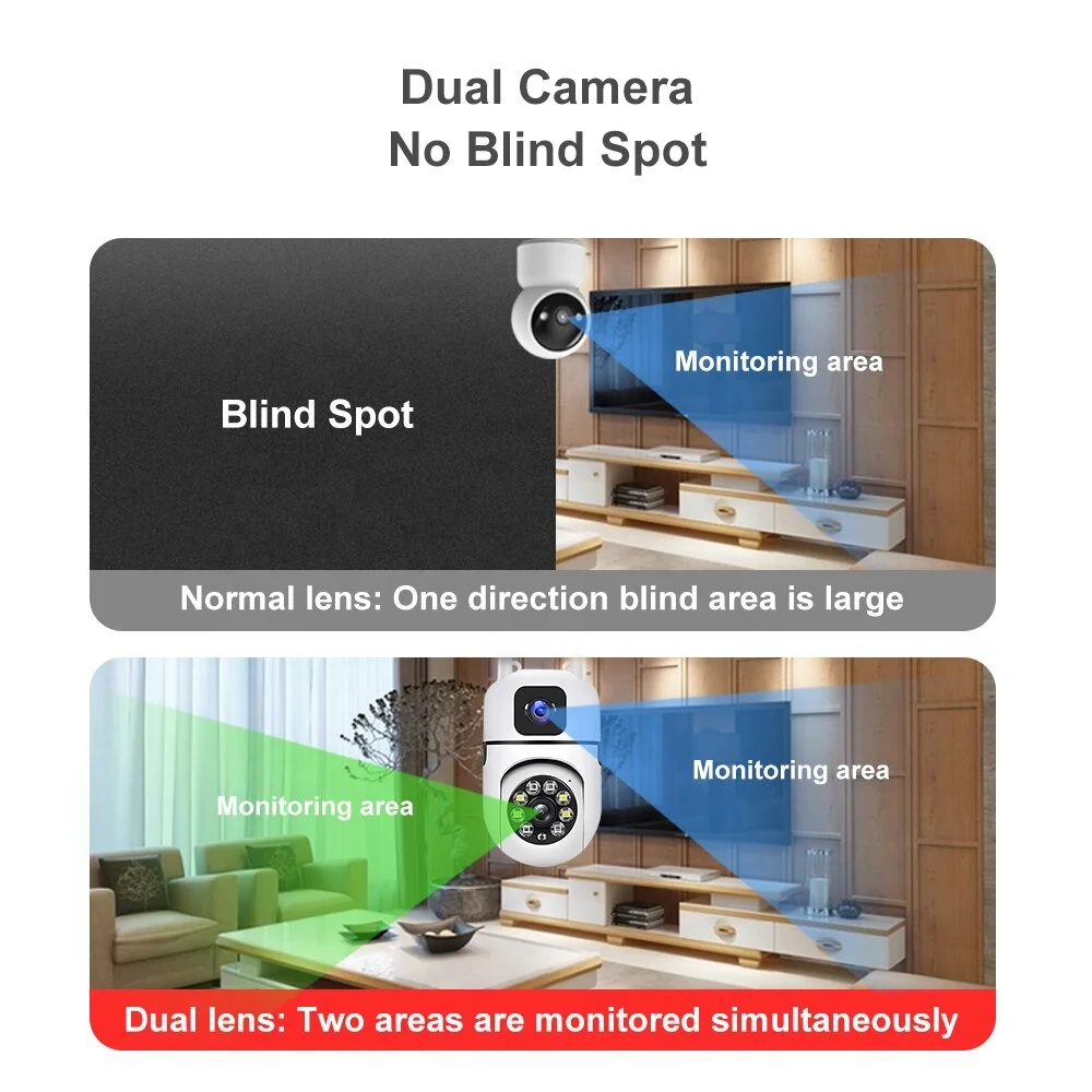 Ex-Factory PriceV380 4MPDual Lens Dual Screen Human Body Detection Night VisionWifi Ptz IPHome Security Outdoor Camera