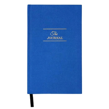 blue A5 linen hardcover journal customizable size pens with custom logo journal for gift or promotion