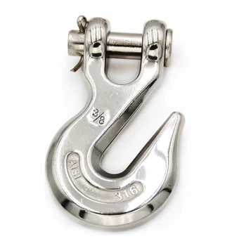 Rigging Hardware High Polished Hook Stainless Steel 304 Heavy Duty 1/4" Clevis Grab Hook