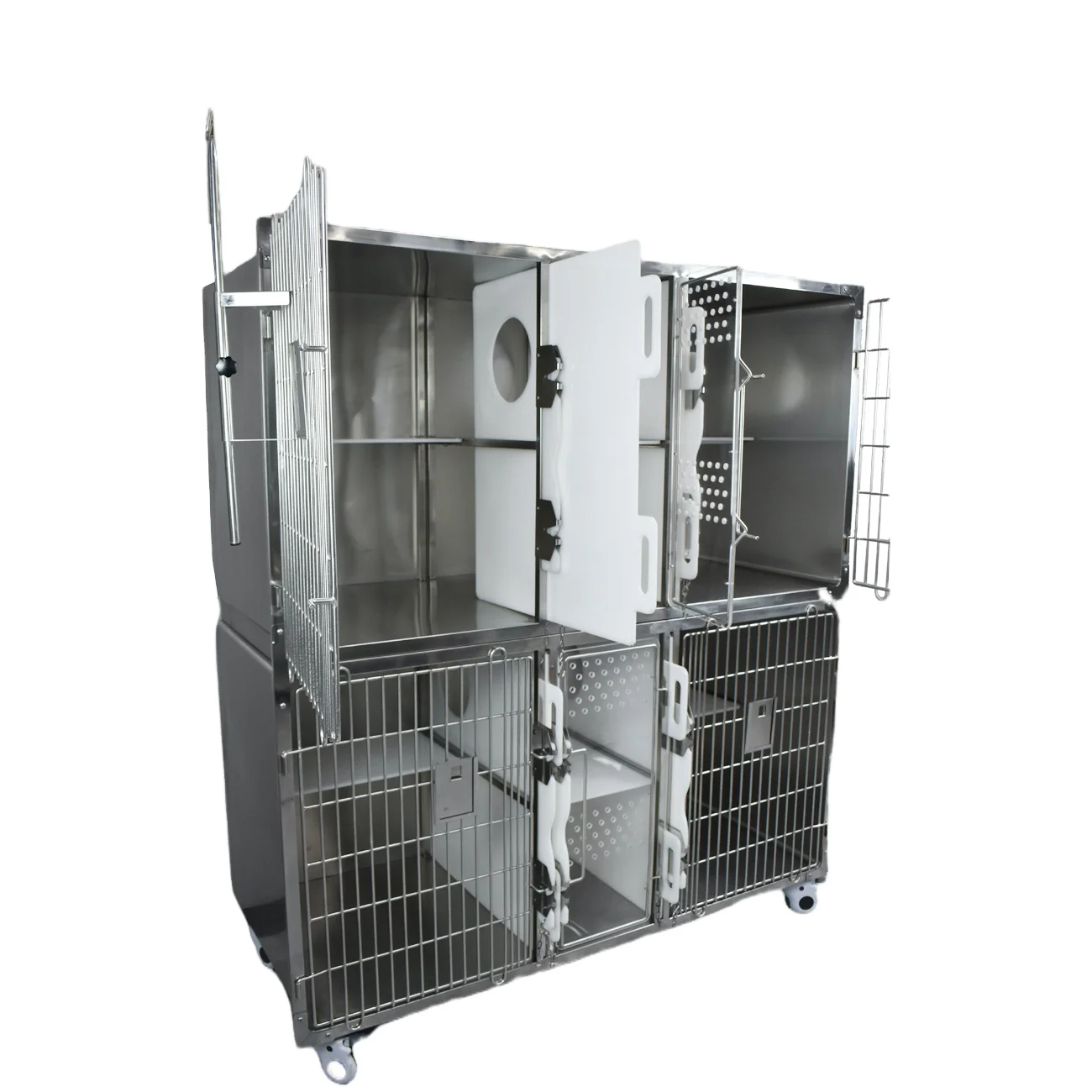 Yishanghe Durable Luxury Stainless Steel Stackable Cat Cages Veterinary