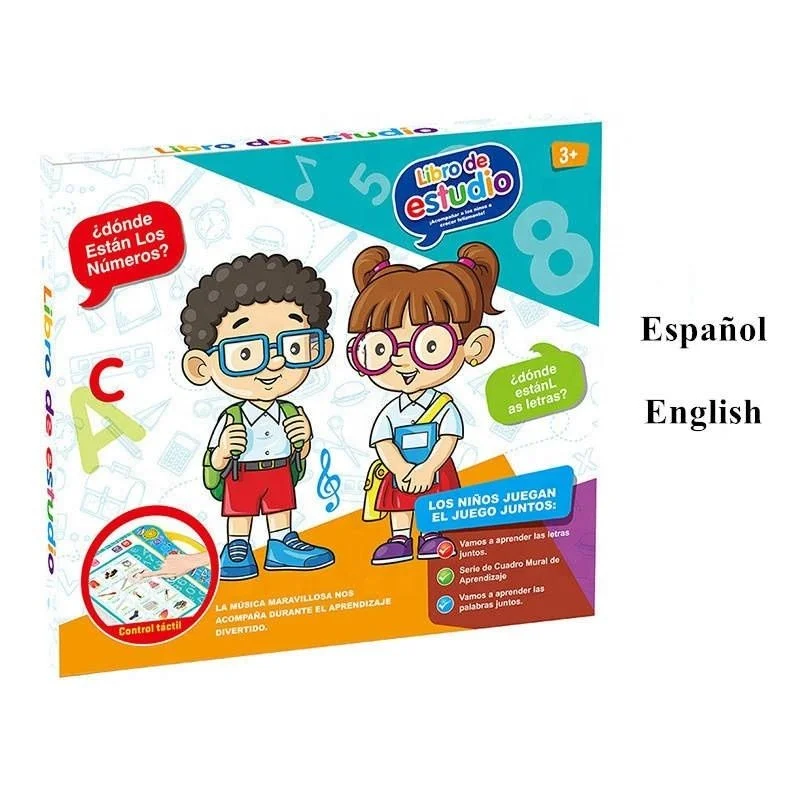 educational electronic learning toys spanish english e book intelligent reading books learning machine for kids