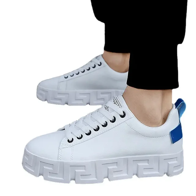 2024 New Breathable Leather Sneakers Custom hoes men designer Platform Casual Shoes Custom Luxury Shoes for men walking medusash