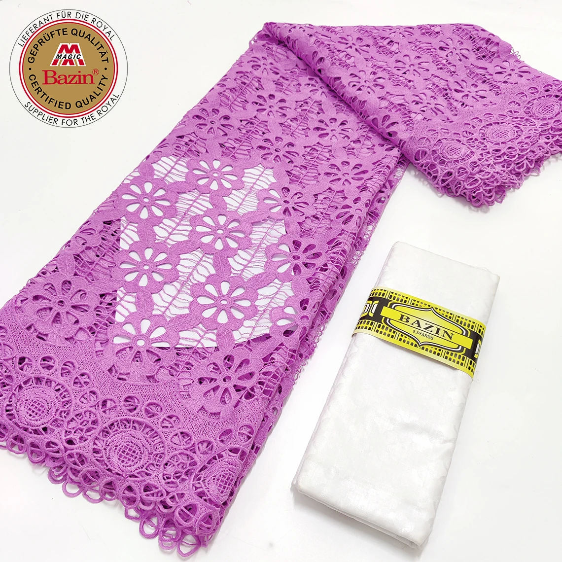 African Dry Lace Fabric With Bazin Rich Original Jacquard Material For