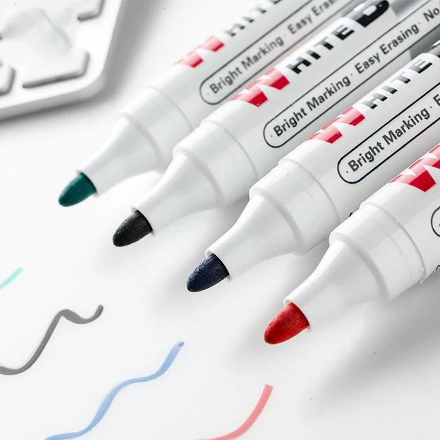 10 Pack Erasable Whiteboard Marker Pen Dry Erase Markers Blue Black Red White Board Markers Supplies Pens