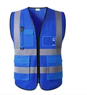 Vest Zipper Police Reflective Jackets High Visibility Green Safety Vest Highlight Traffic Running Safe Vest With Zipper