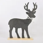 Decoration Creative Christmas Wooden Elk Decoration Christmas DIY Wooden Standing Deer