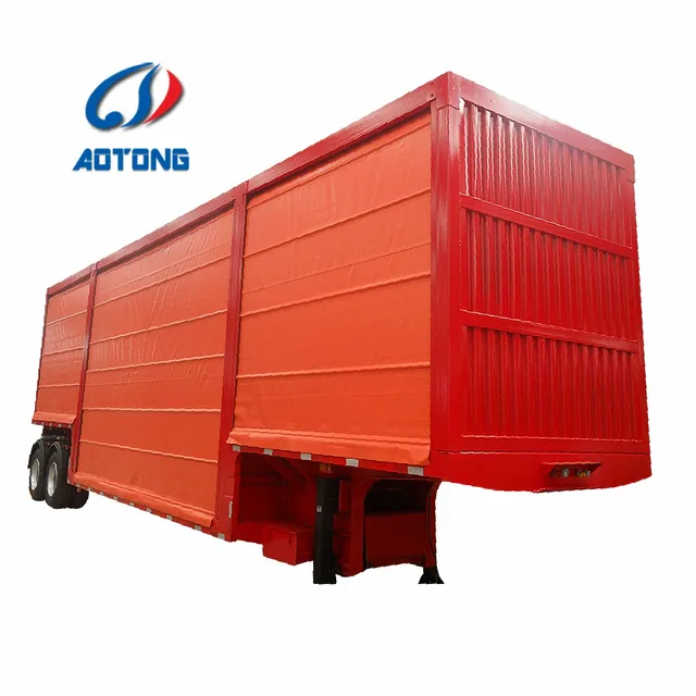 Best 3 axles curtain side cargo trailer, roll up curtain transport trailer, window curtain semi trailer