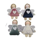 Angel Wing Wholesale Christmas Decorations Dolls Ornaments Gifts Cute Angel Doll With Glitter Wing