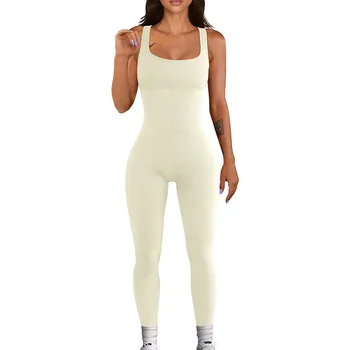Sport Yoga Fitness Jumpsuit Sexy Sleeveless Vest Bodysuit One Pieces Seamless Women Yoga Sets Bodysuit