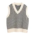 Sleeveless Sweater 2021 Hot Sale 9 Colorway Side Slit Oversized Knitted Sleeveless Sweater Women Casual Vest