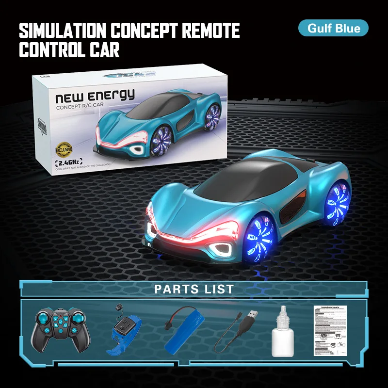 2.4G Remote Control Car Simulates New Energy Concept Sports Car Children's Wireless Remote Control Sports Car With Lights